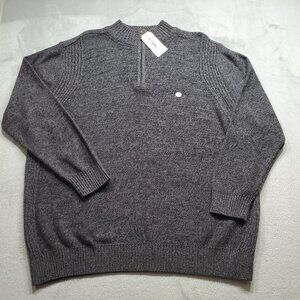 Outdoor Life 1/4 Zip Pullover Marled Knit Sweater Charcoal Gray Men Sz 2XL